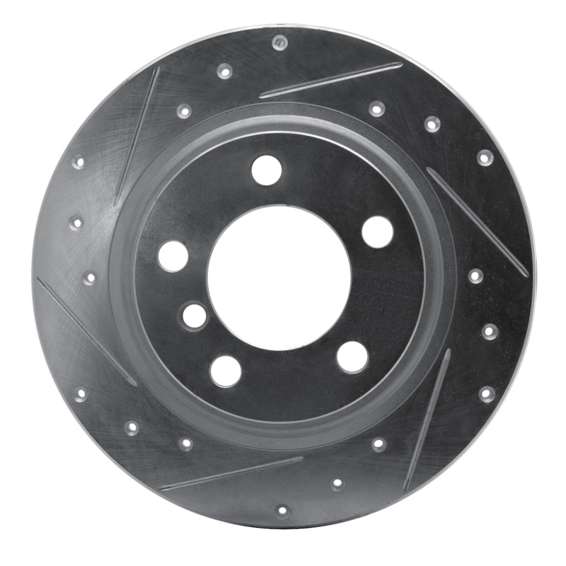 Mini Cooper Countryman Brake Rotor (1) - Rear Left - R1 Concepts - Drilled & Slotted - Silver - `13-`16